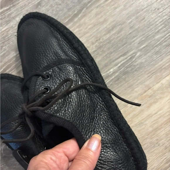 Saint Laurent Black Leather Men's Shoes Sz 40 EU Sz 7 US New - Picture 7 of 16